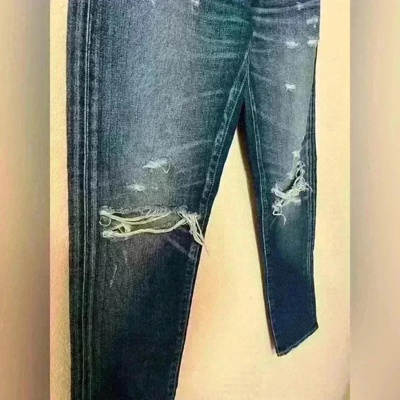 Moussy Vintage Straight Leg Denver Tapered Jeans in Dark Blue Size 28 - Picture 6 of 11